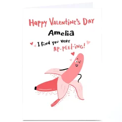 Personalised Hew Ma Valentine's Day Card - A-peel-ing!