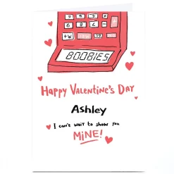 Personalised Hew Ma Valentine's Day Card - Calculator
