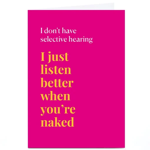 Personalised Heyy Cards Valentine's Day Card - Selective Hearing