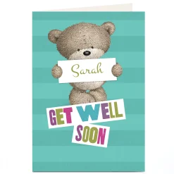Personalised Hugs Bear Get Well Soon Card