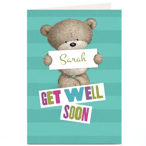 Personalised Hugs Bear Get Well Soon Card