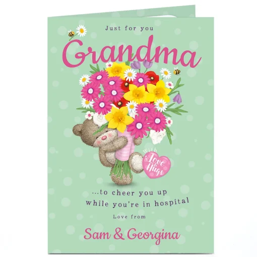 Personalised Hugs Get Well Soon Card - While You're In Hospital