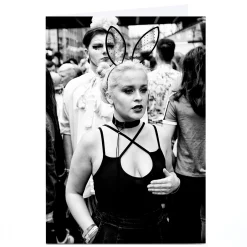 Personalised Jonathan Straight Card - Bunny Girl Photographic