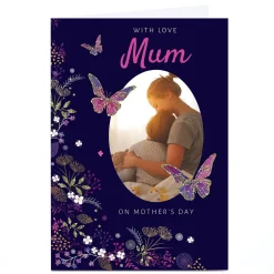 Personalised Kerry Spurling Mother's Day Photo Card - Butterfly, Mum