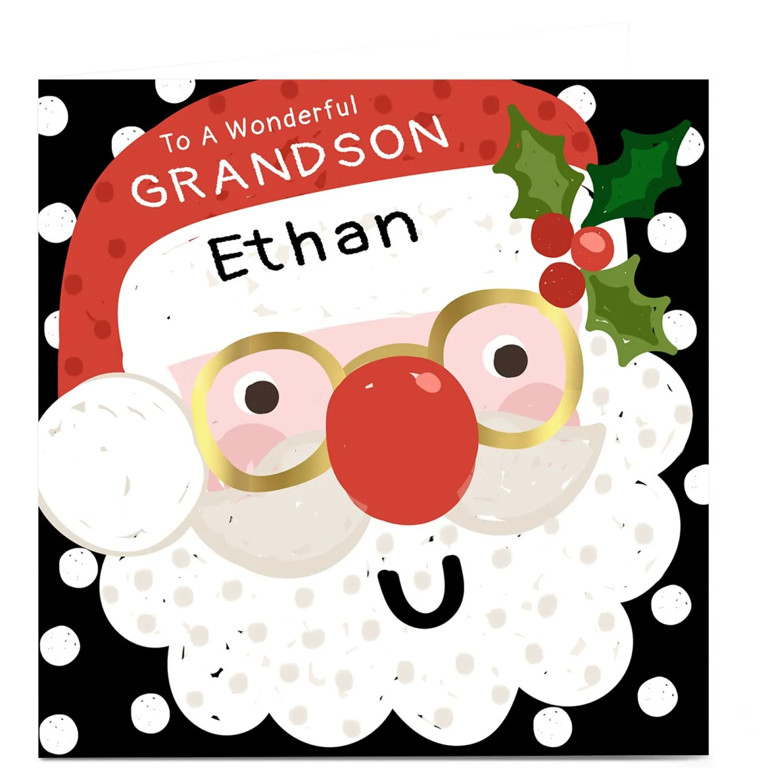 Personalised Kerry Spurling Christmas Card - Santa
