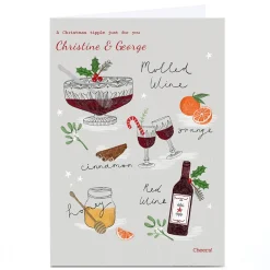 Personalised Kerry Spurling Christmas Card - Mulled Wine