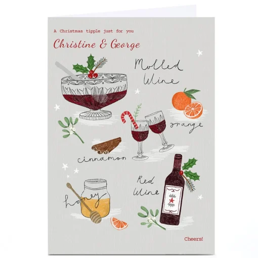 Personalised Kerry Spurling Christmas Card - Mulled Wine