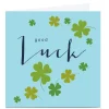 Personalised Klara Hawkins Good Luck Card - Blue Clovers