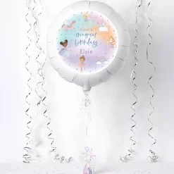 Personalised Large Helium Birthday Balloon - Princess Fairies