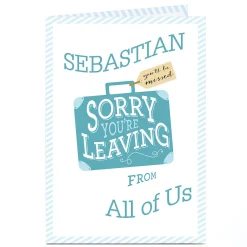 Personalised Leaving Card - Suitcase