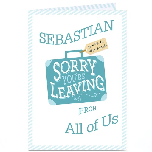 Personalised Leaving Card - Suitcase