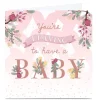 Personalised Leaving Card - Baby, Pink Floral