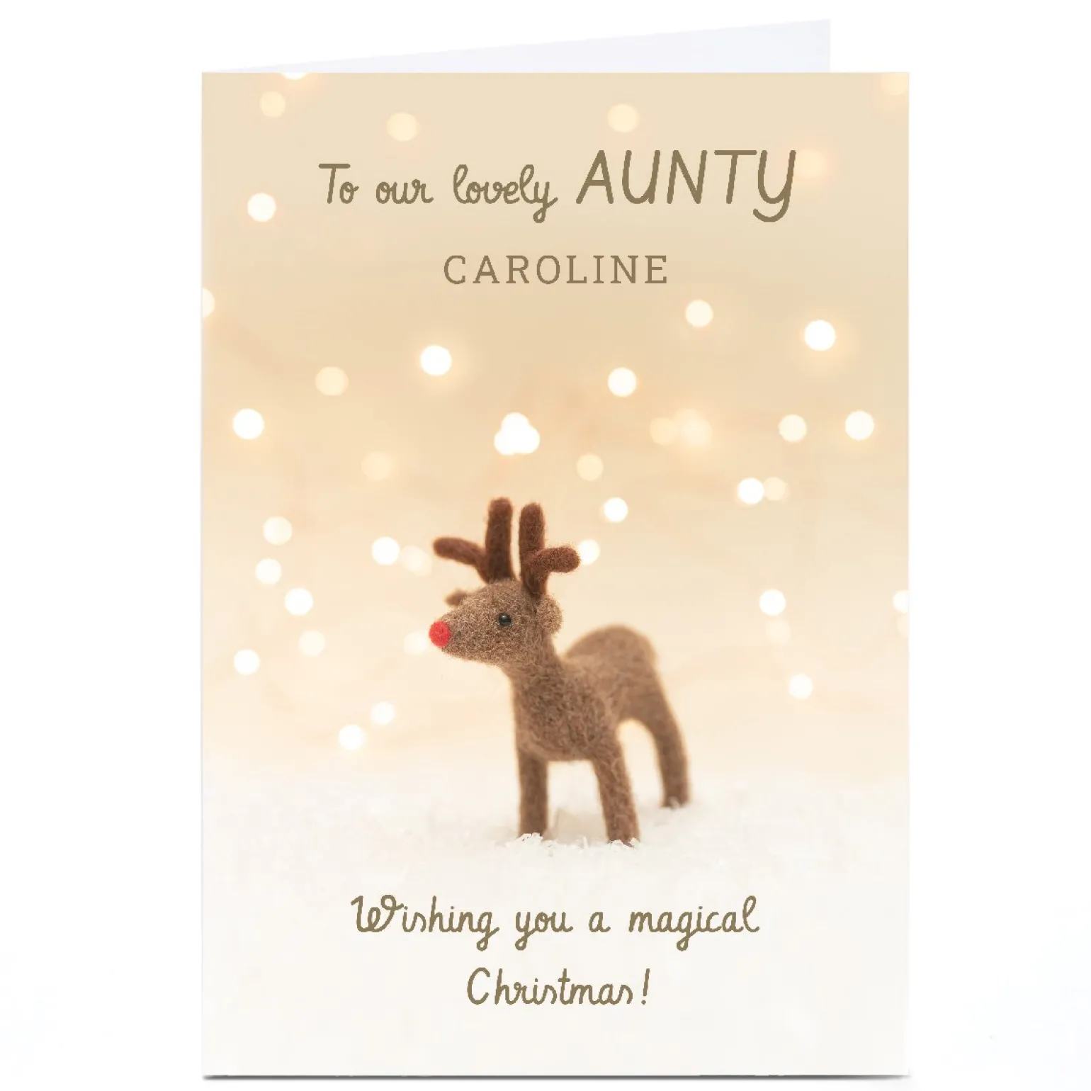 Personalised Lemon & Sugar Christmas card - Lovely Aunty Reindeer