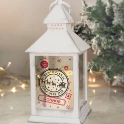 Personalised Light-Up Sleigh Scene Stop Here Lantern