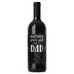Personalised Like a Dad Shiraz Wine