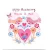 Personalised Lindsay Loves To Draw Anniversary Card - Hearts