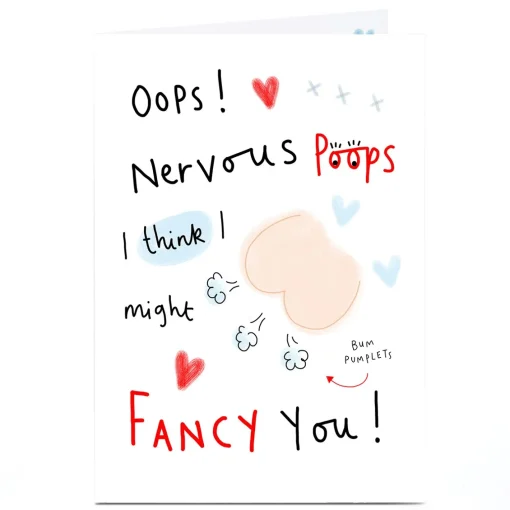 Personalised Lindsay Loves To Draw Card - Nervous Poops