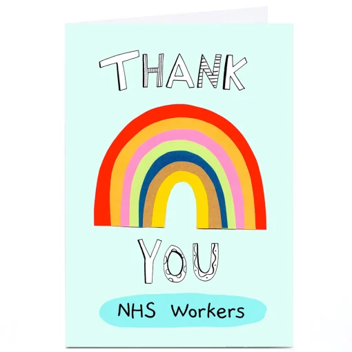 Personalised Lindsay Loves To Draw Thank You Card - Big Rainbow