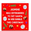 Personalised Lockdown Christmas Card - Santa In Her Bubble