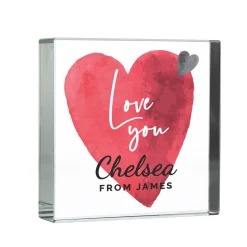 Personalised Love Heart Large Crystal Token