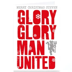 Personalised Manchester United Christmas Card - Glory Glory