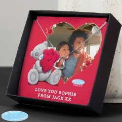 Personalised Me To You Photo Upload Sterling Silver Heart Necklace & Box