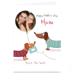 Personalised Mother's Day Card - 2 Dogs with frame Balloon