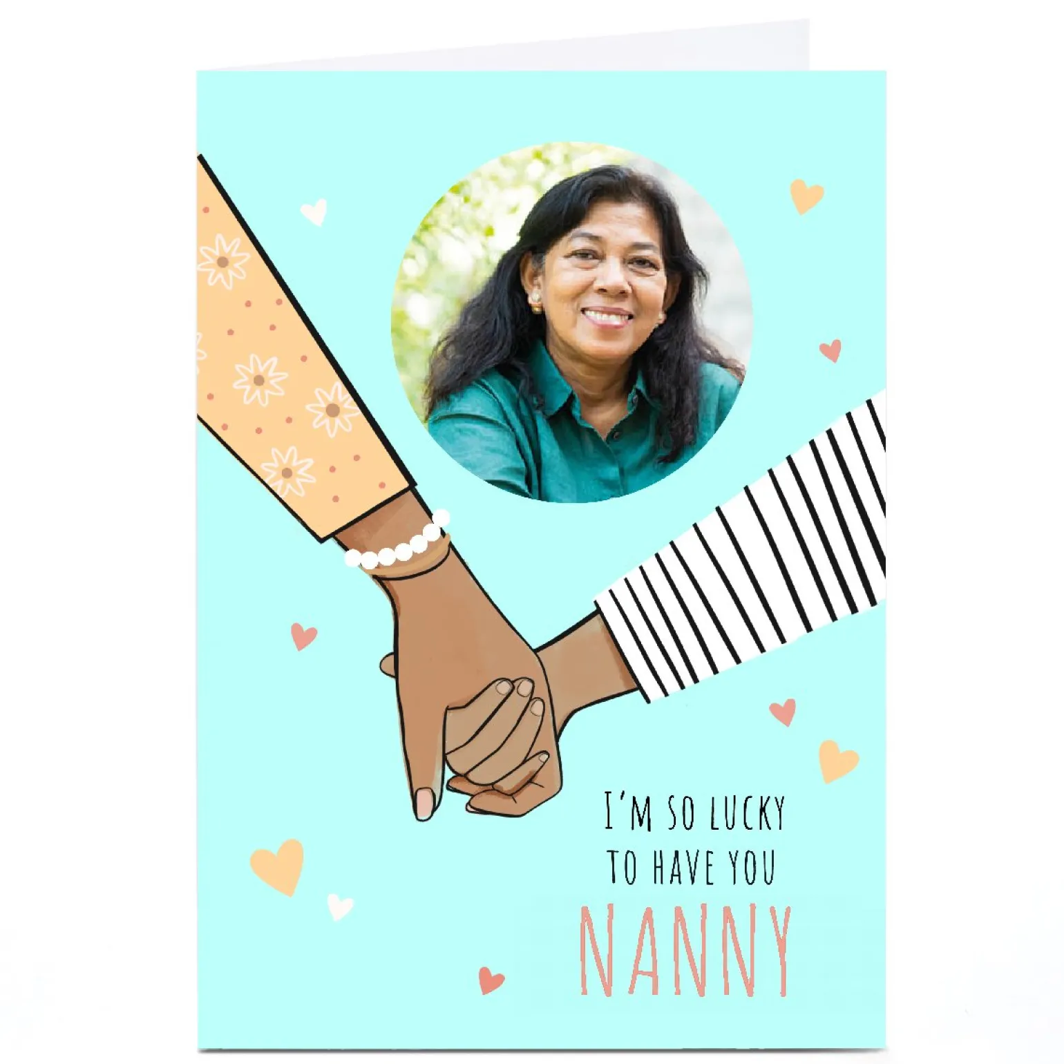 Personalised Mother's Day Card - Holding Hands - Nanny