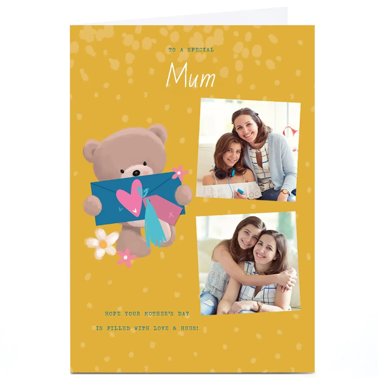 Personalised Mother's Day Card - HUGS - Love and Hugs Female