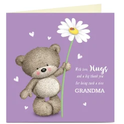 Personalised Mother's Day Card - Hugs Bear, Grandma