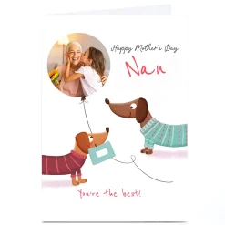Personalised Mother's Day Card - Sausage Dogs with Balloon - Nan