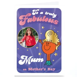 Personalised Mr Men Mother's Day Card - Little Miss Fabulous, Mum