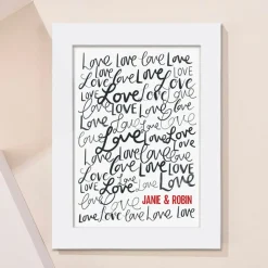 Personalised Names Love Portrait Print