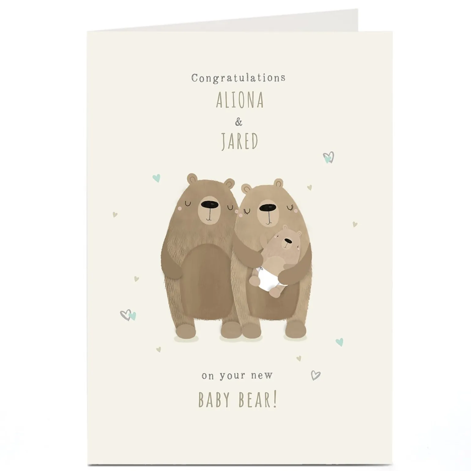 Personalised New Baby Card - New Baby Bear