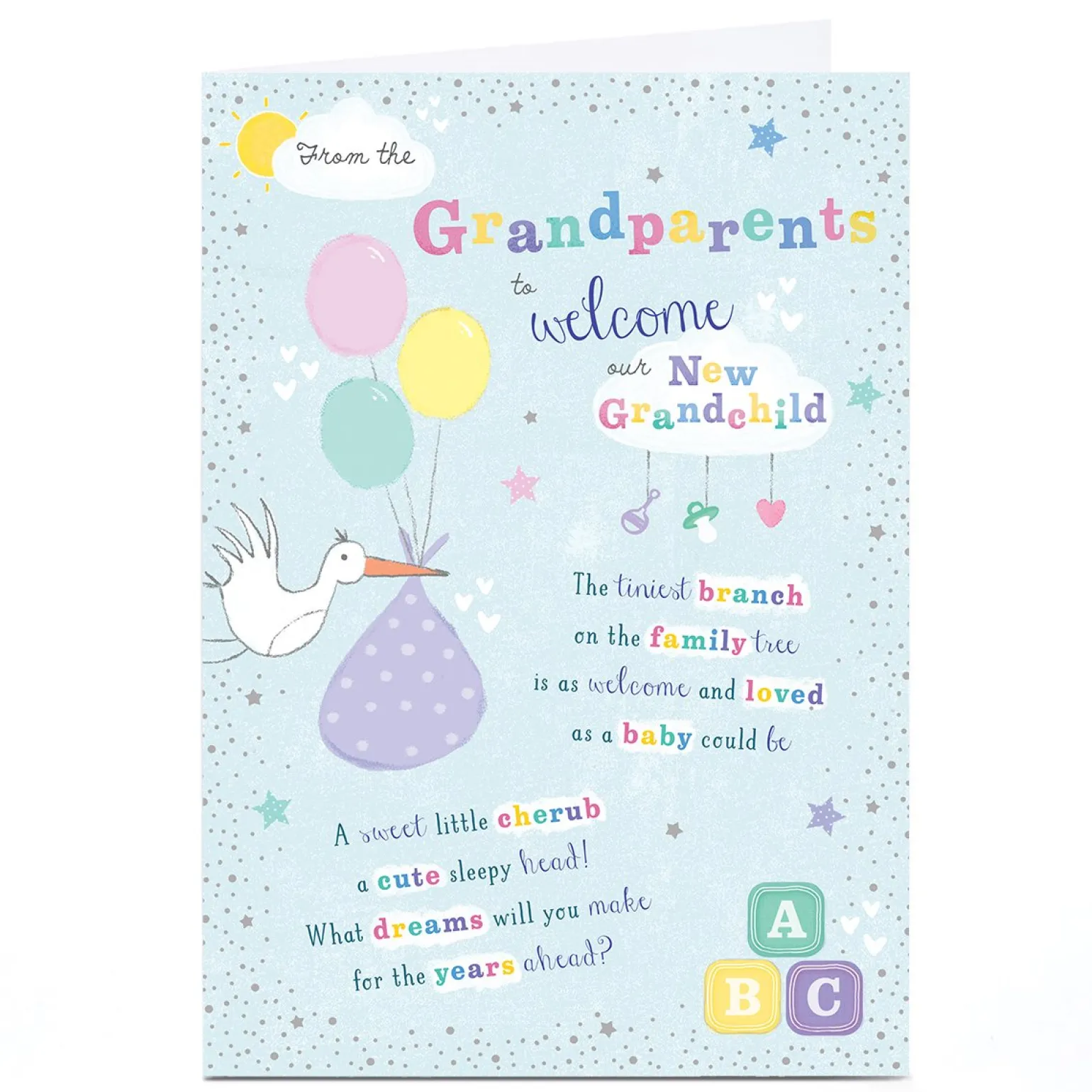 Personalised New Baby Card - To Our New Grandchild