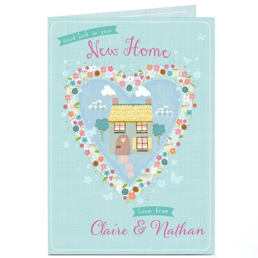 Personalised New Home Card - House In A Heart