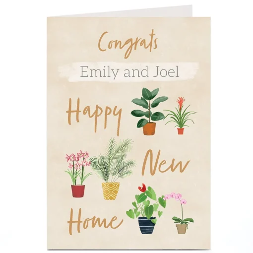 Personalised New Home Card - House Plants