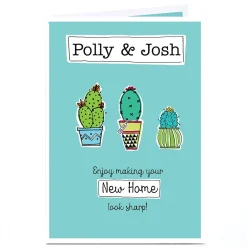 Personalised New Home Card - Three Cactuses