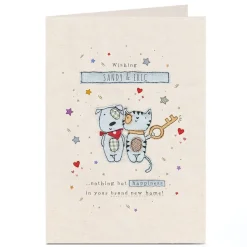 Personalised New Home Card - Cat & Dog Couple