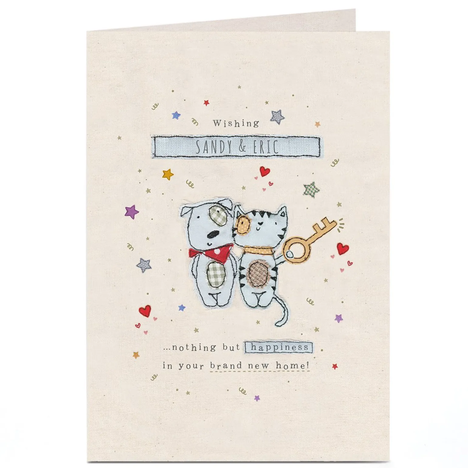 Personalised New Home Card - Cat & Dog Couple