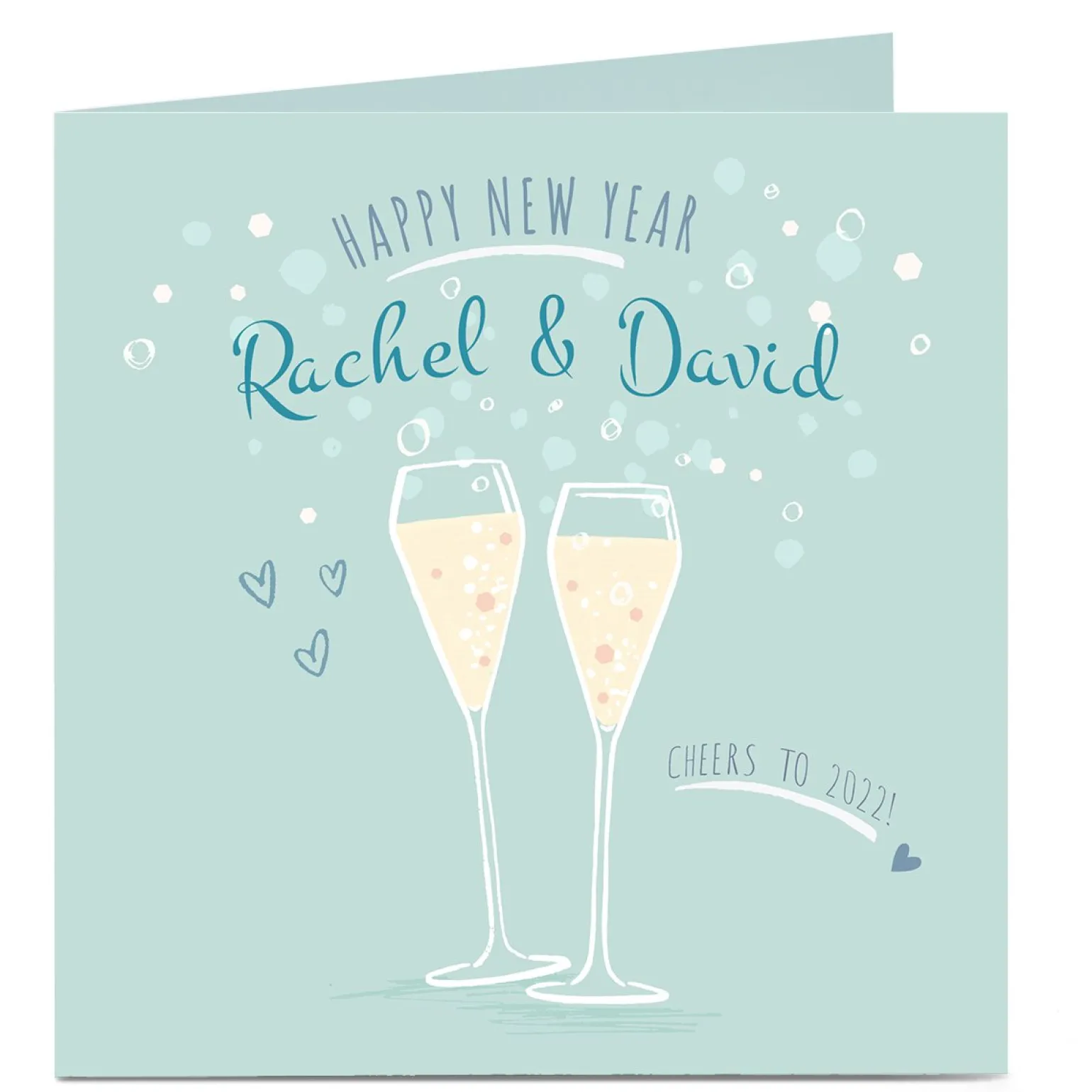 Personalised New Year Card - Champagne Flutes