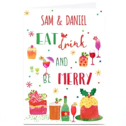 Personalised Nik Golesworthy Christmas Card - Eat Drink Be Merry