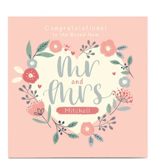 Personalised Nikki Whiston Congratulations Card - Mr & Mrs