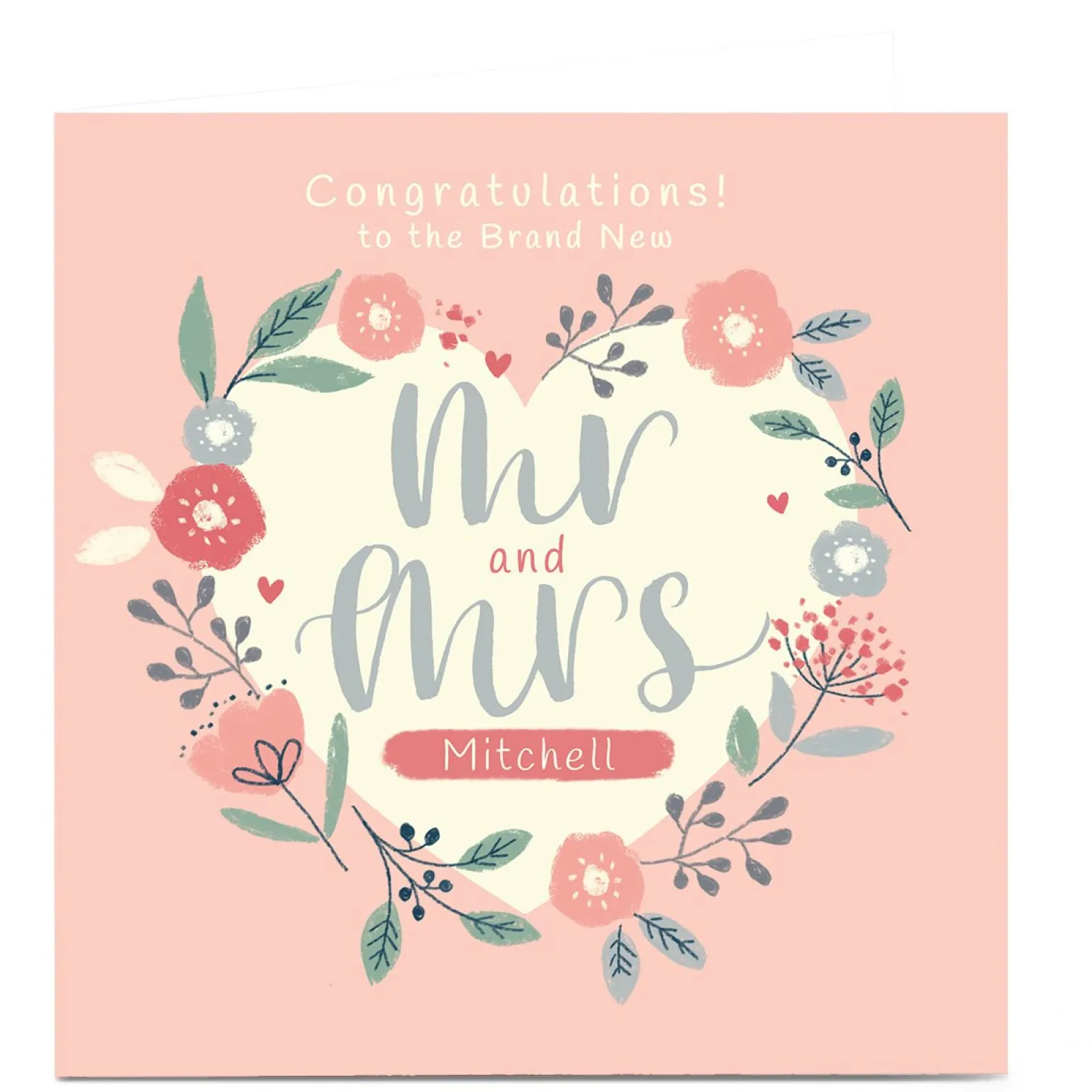Personalised Nikki Whiston Congratulations Card - Mr & Mrs
