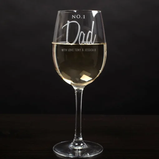 Personalised No1 Dad Wine Glass