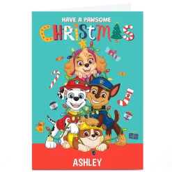 Personalised Paw Patrol Christmas Card - Name