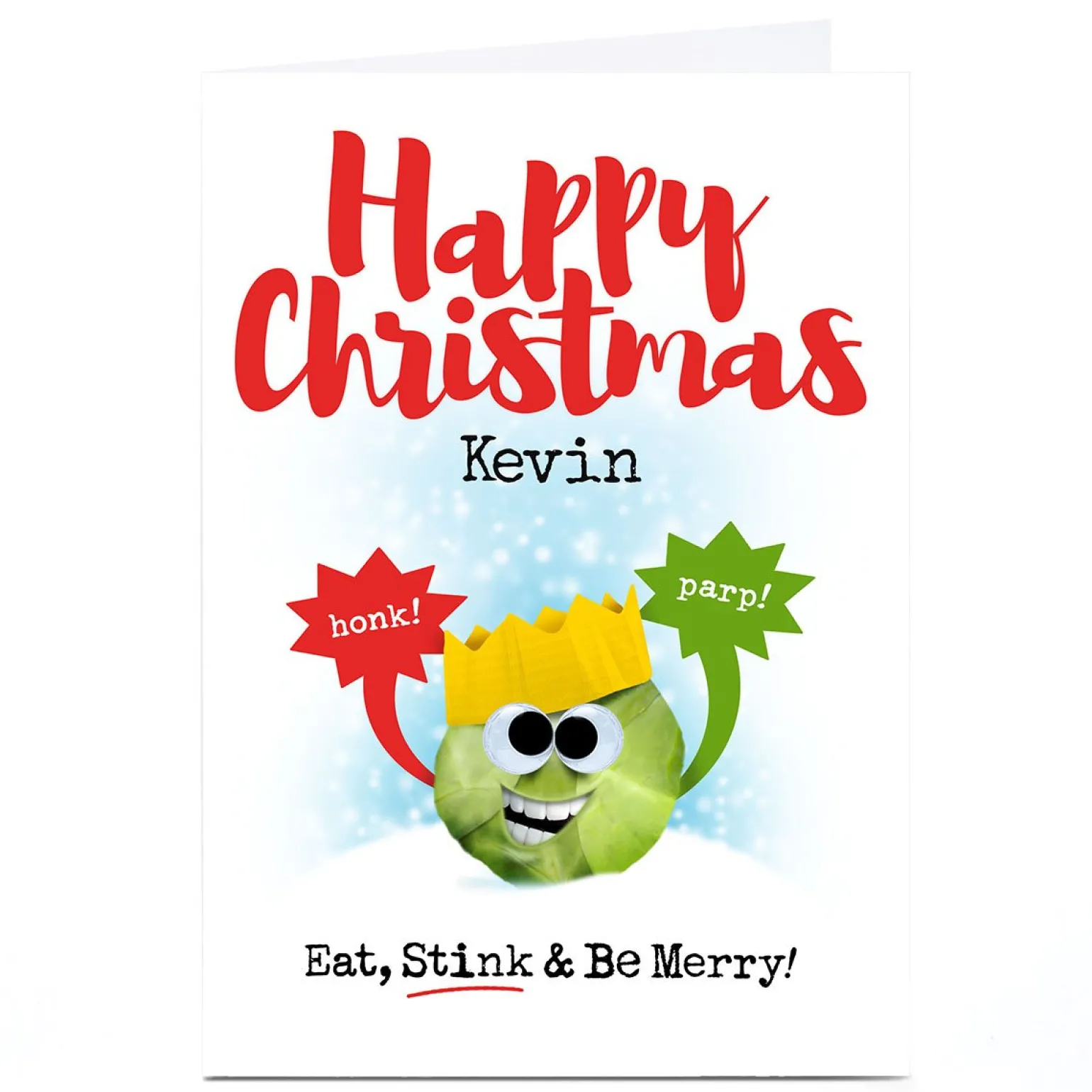 Personalised PG Quips Christmas Card - Eat, Stink & Be Merry