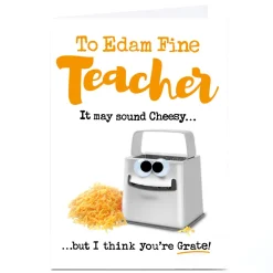 Personalised PG Quips Thank You Teacher Card - It May Sound Cheesy