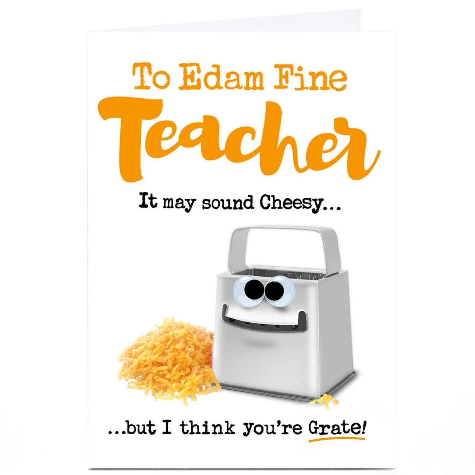 Personalised PG Quips Thank You Teacher Card - It May Sound Cheesy