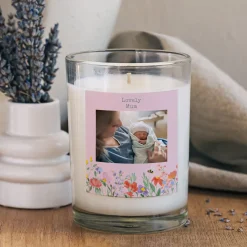 Personalised Photo Upload Scented Candle - Wild Flowers